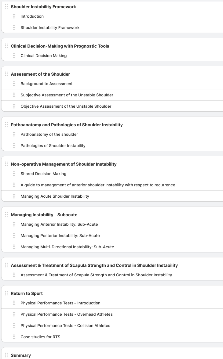 Non-Operative Management of Shoulder Instability: New Clinical Concepts (100% Online)